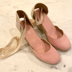 Soludos Strappy Pink Wedges